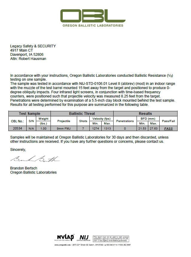 Legacy Bulletproof Baseball Hat - Level II Protection Hat Legacy SS